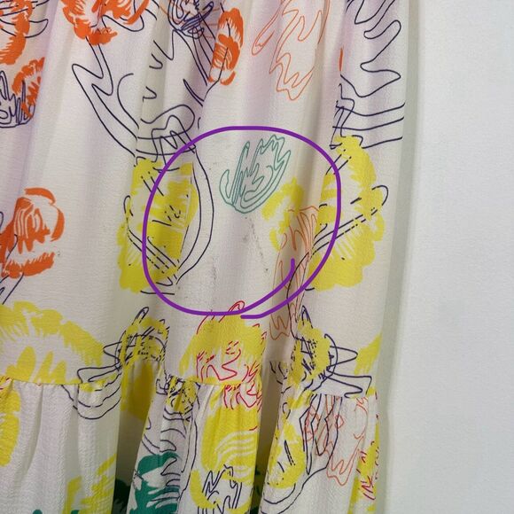 L'Atiste By Amy Midi Skirt S Floral Boho Colorful Summer Party Vacation Brunch - Picture 8 of 9